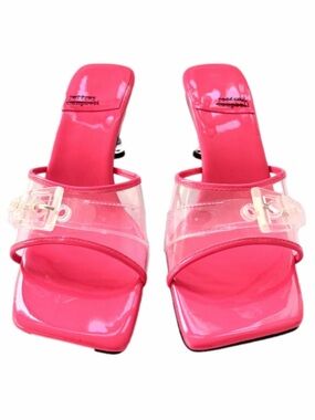 Jeffrey Campbell Sundazed Pink Size 8 Mules  Vinyl Heels Lucite FP Women’s
